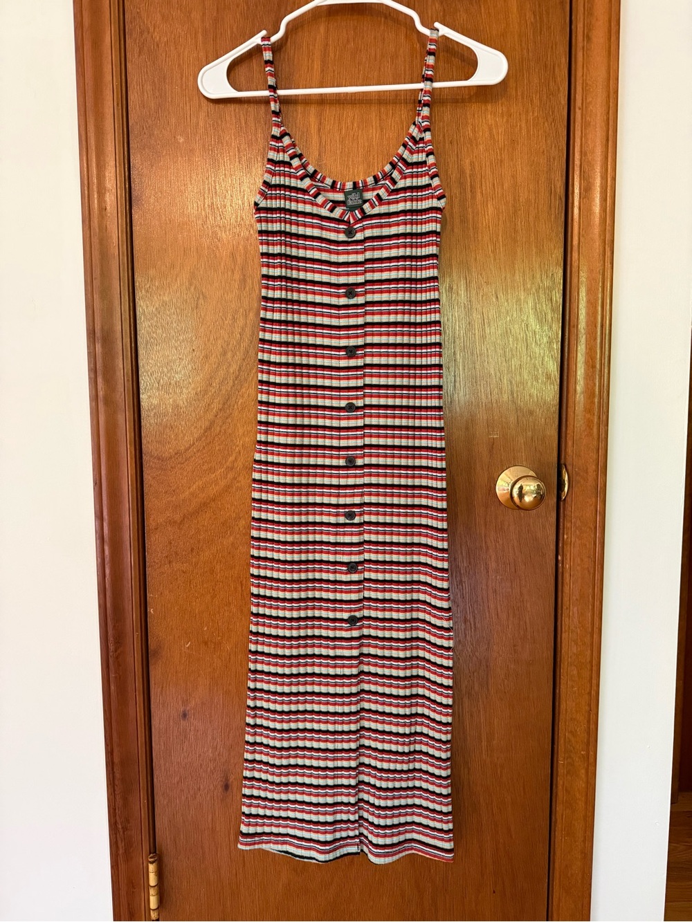 wild fable Striped Button-Front Bodycon Maxi Dress Size Medium